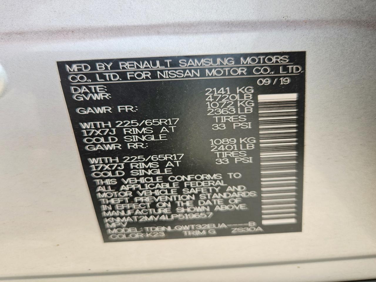 2020 NISSAN ROGUE SV photo 37