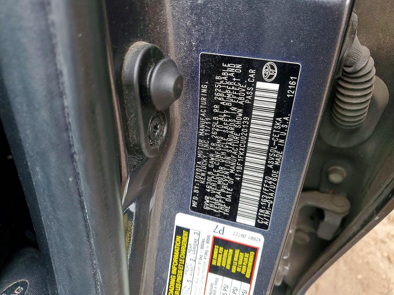 2012 TOYOTA CAMRY SE photo 34