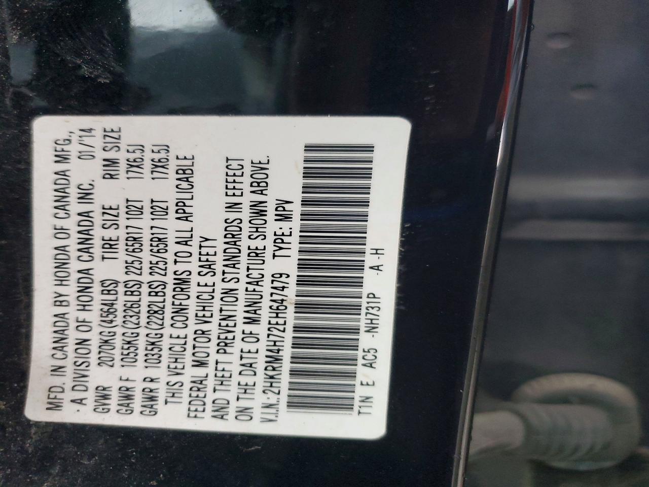 2014 HONDA CR-V EXL photo 27