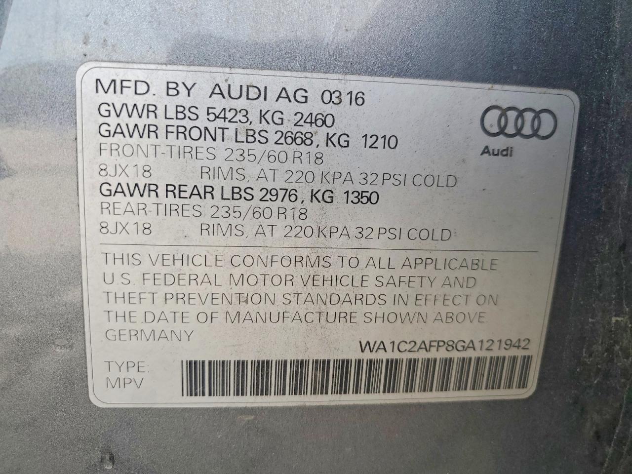2016 AUDI Q5 PREMIUM photo 27
