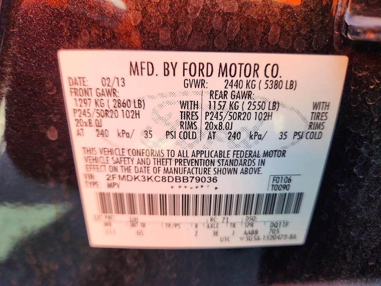 2013 FORD EDGE LIMITED photo 37