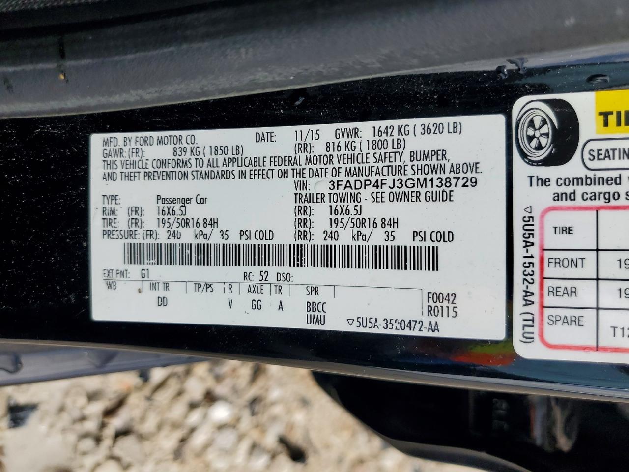 2016 FORD FIESTA TITANIUM photo 37