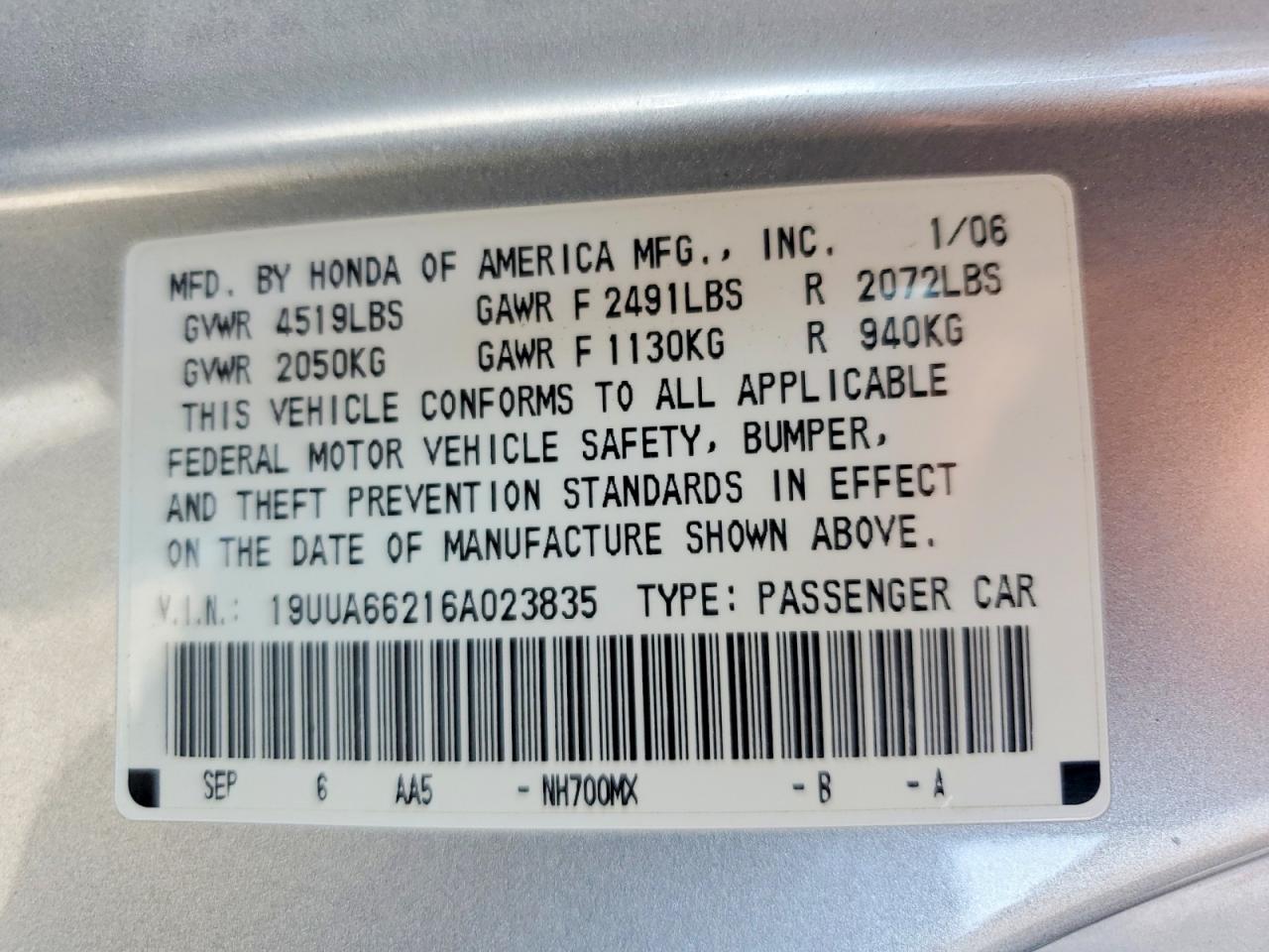 2006 ACURA 3.2TL photo 12