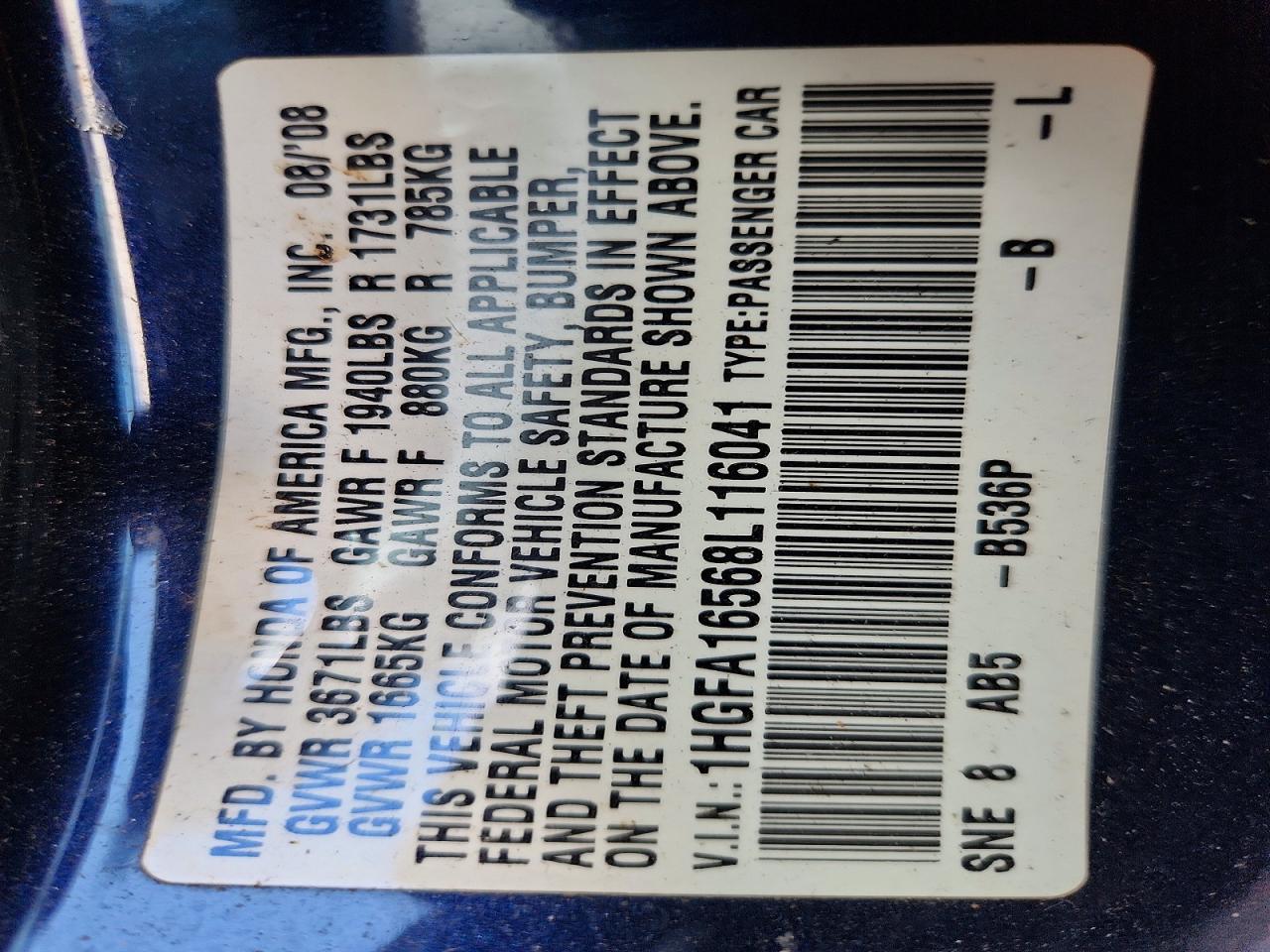 2008 HONDA CIVIC LX photo 37