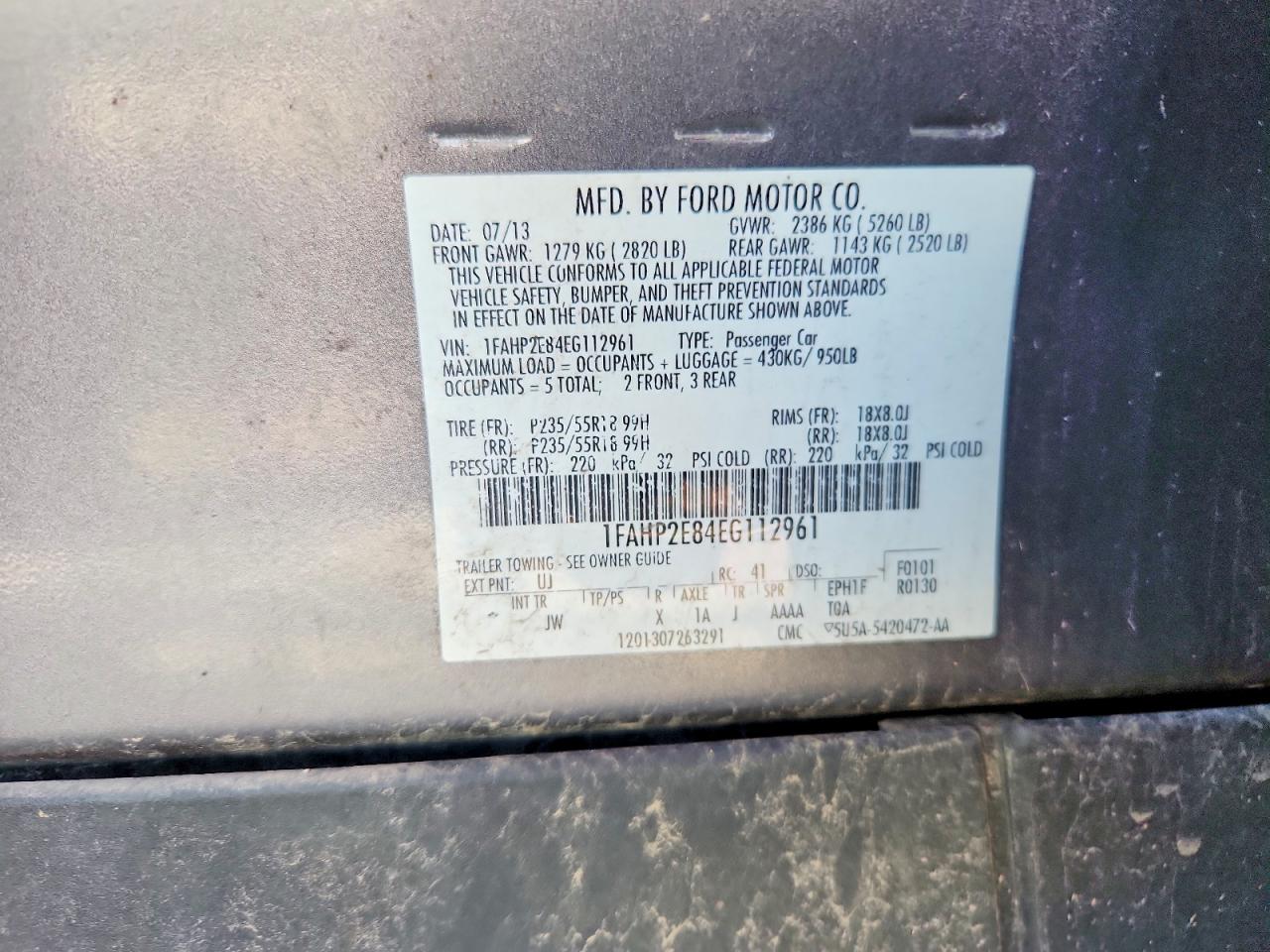 2014 FORD TAURUS SEL photo 23