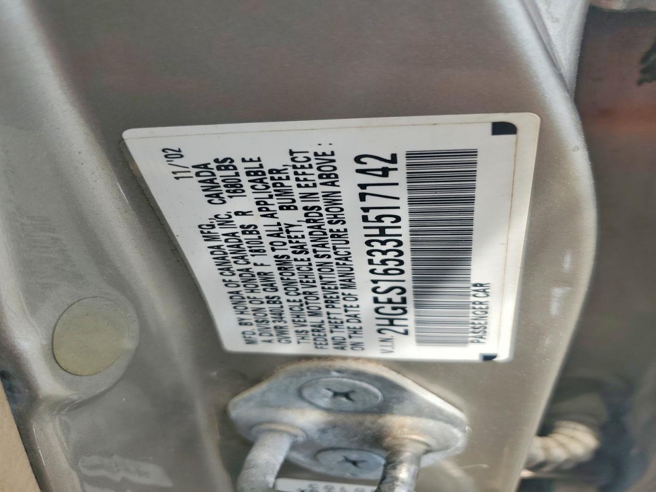 2003 HONDA CIVIC LX photo 23