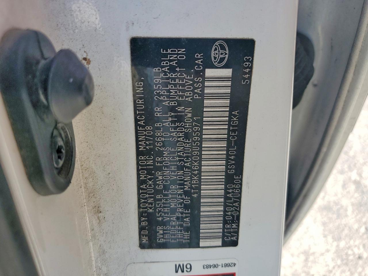 2009 TOYOTA CAMRY XLE V6 photo 12