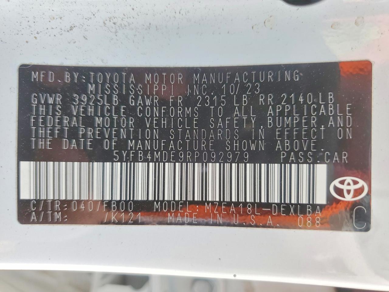 2024 TOYOTA COROLLA LE photo 25