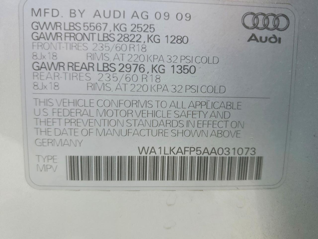 2010 AUDI Q5 PREMIUM PLUS photo 40