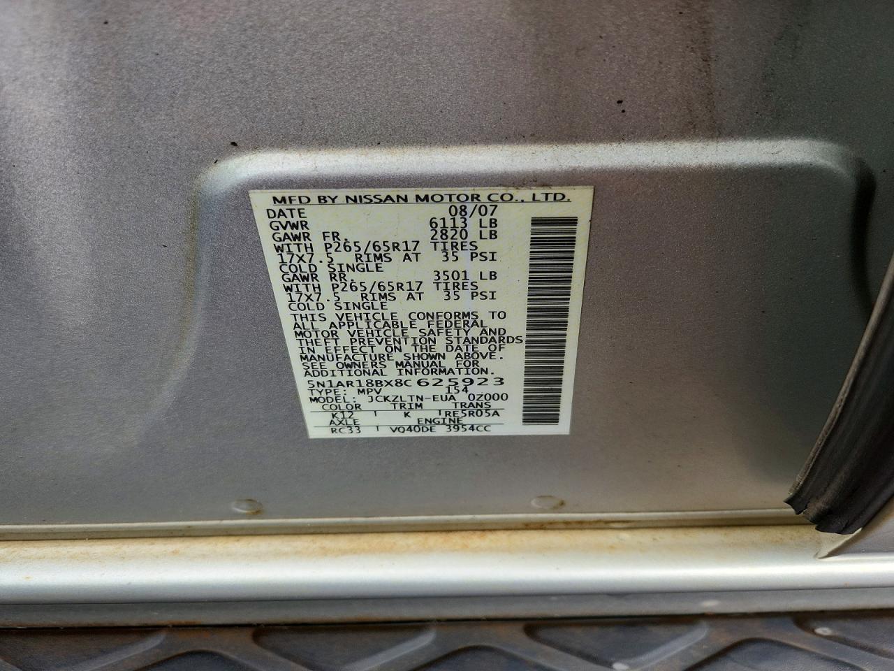 2008 NISSAN PATHFINDER S photo 37