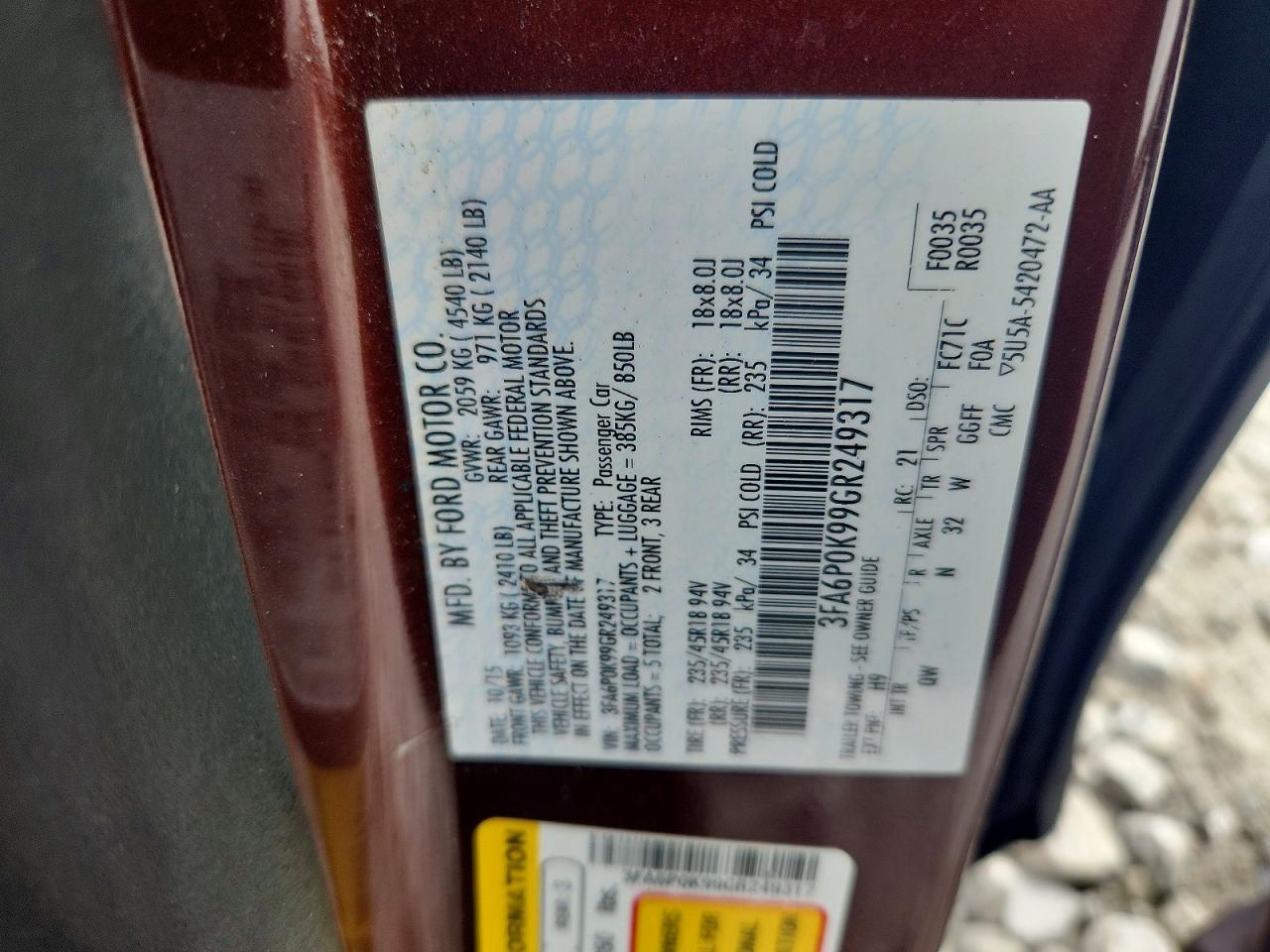 2016 FORD FUSION TITANIUM photo 34