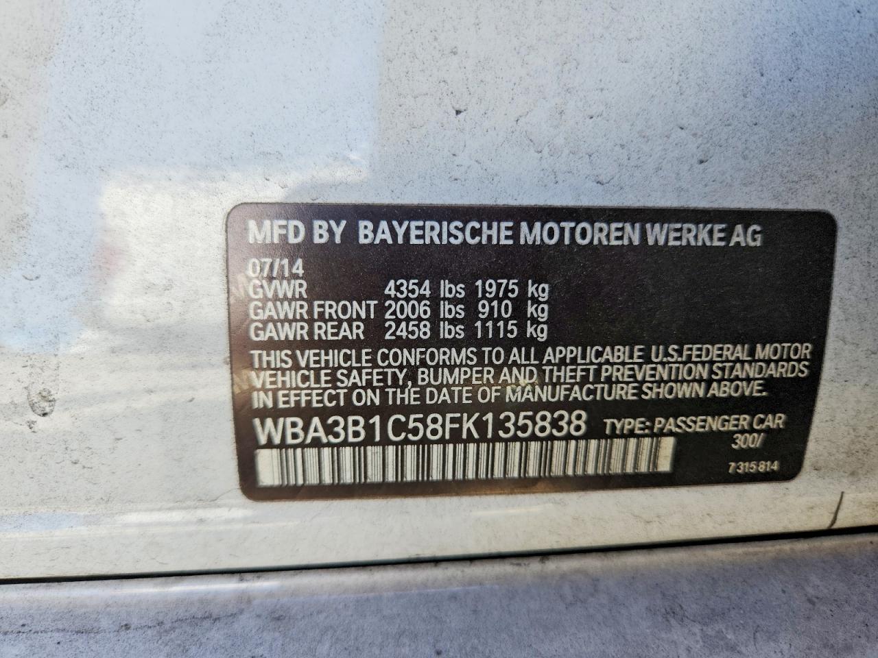 2015 BMW 320 I photo 12