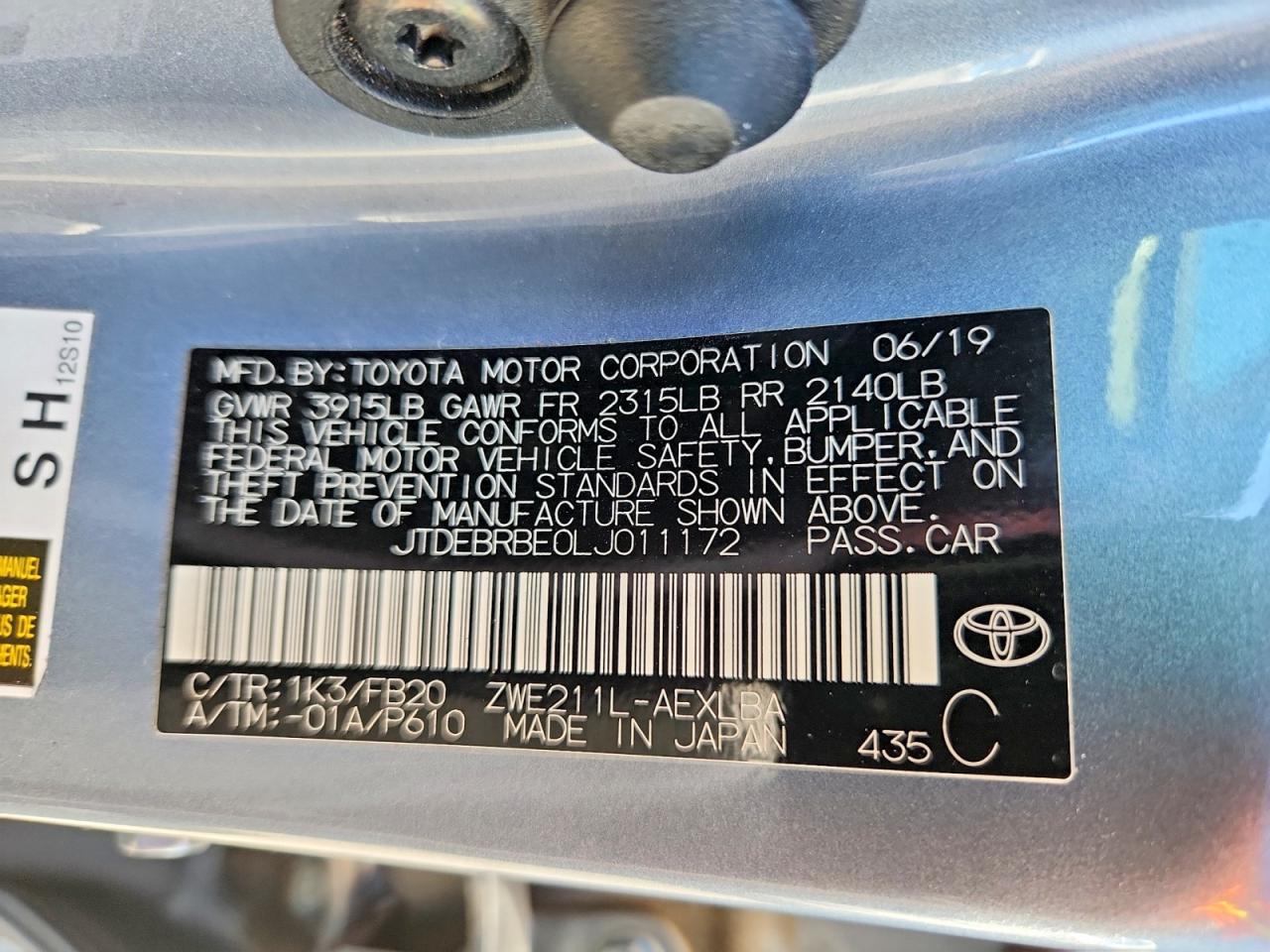 2020 TOYOTA COROLLA LE photo 34