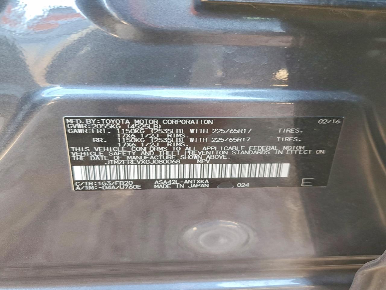 2016 TOYOTA RAV4 LE photo 13