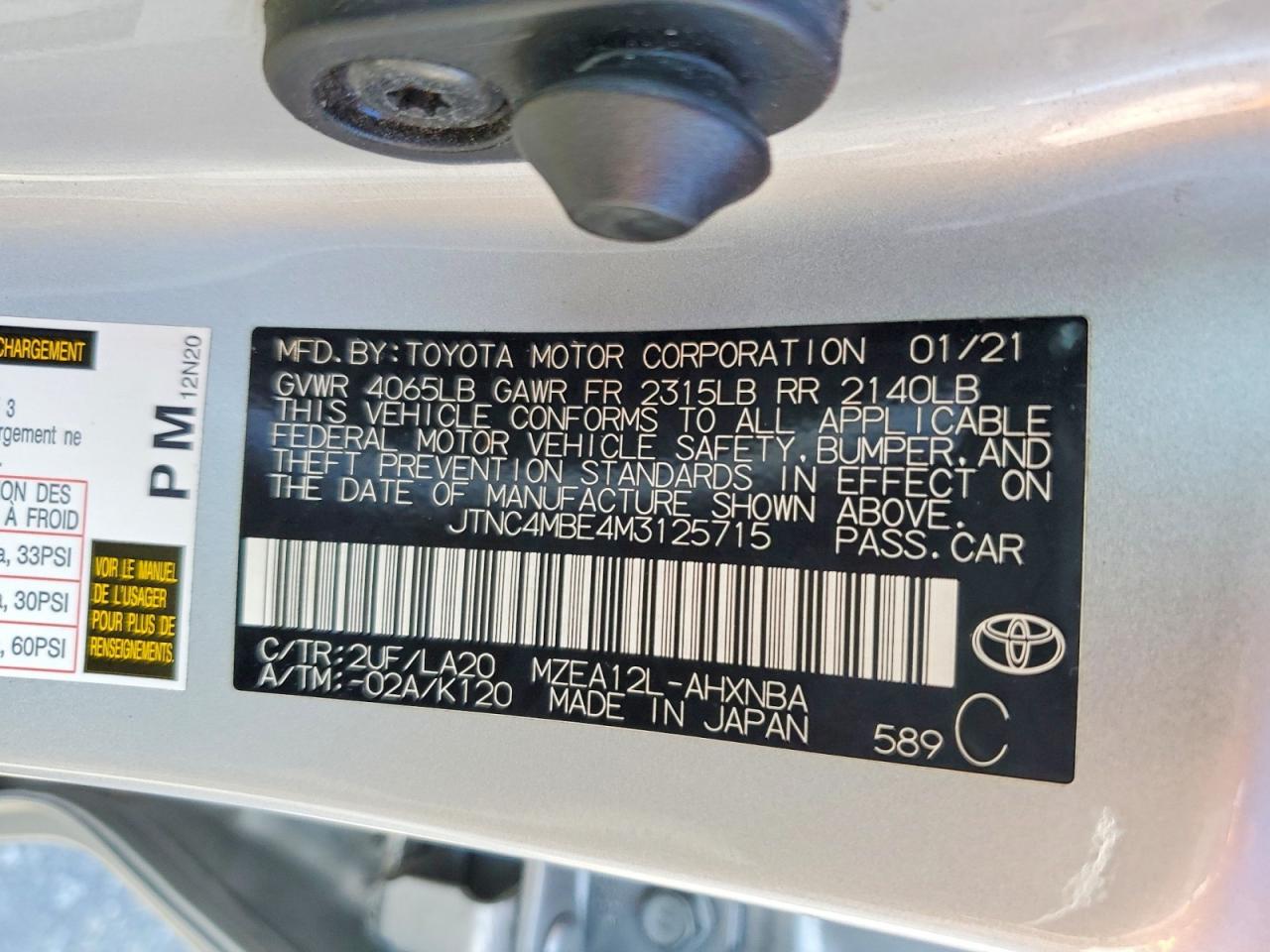2021 TOYOTA COROLLA XSE photo 12