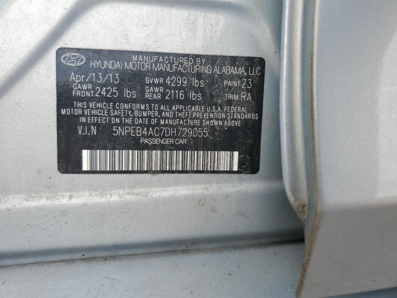 2013 HYUNDAI SONATA GLS photo 23