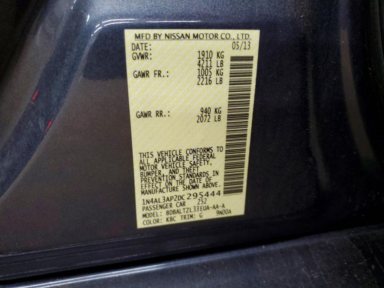 2013 NISSAN ALTIMA 2.5 photo 12