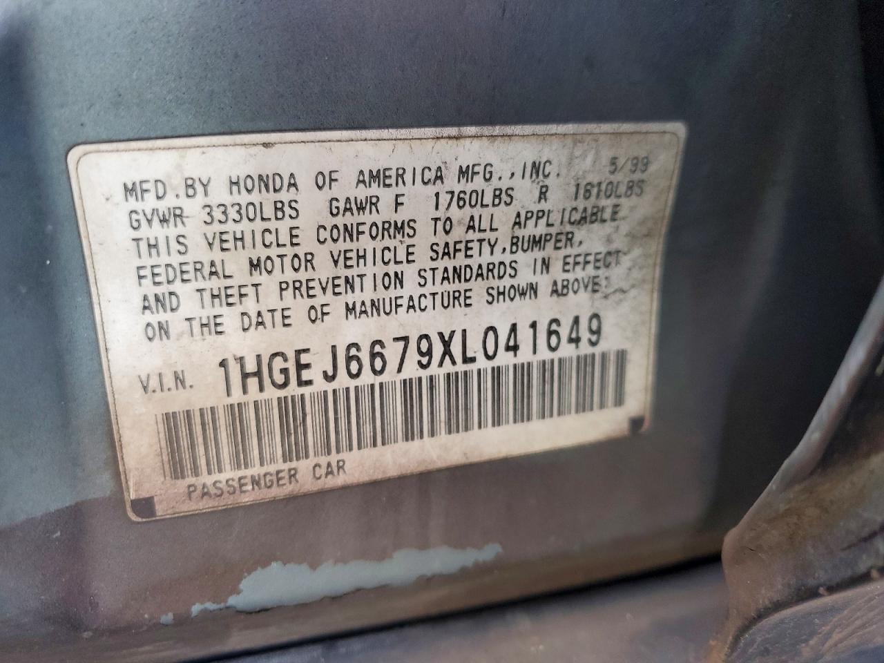 1999 HONDA CIVIC LX photo 23