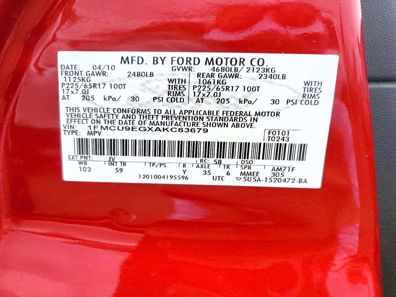 2010 FORD ESCAPE LIMITED photo 37