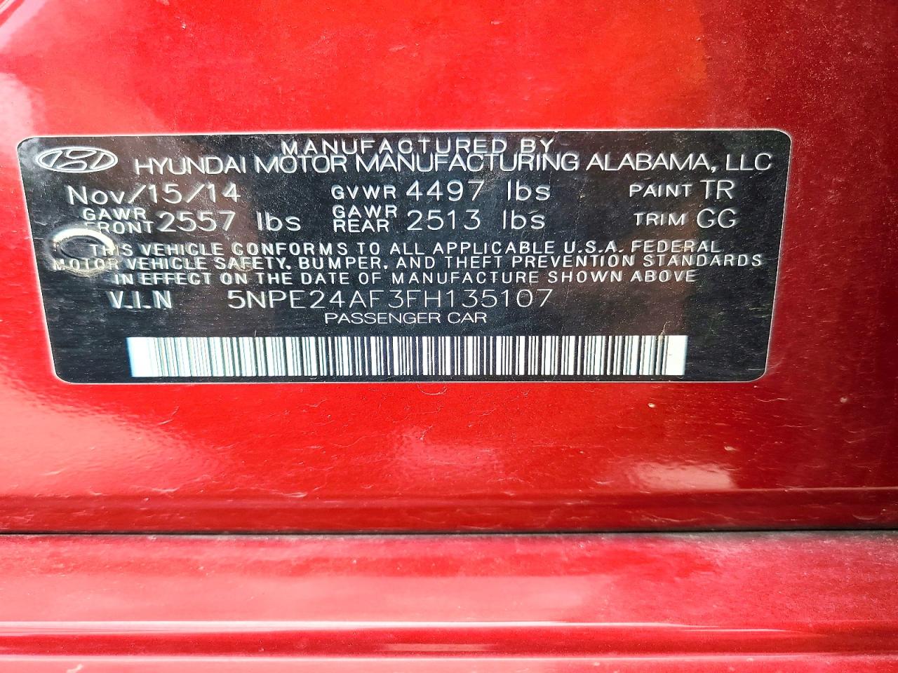 2015 HYUNDAI SONATA SE photo 34