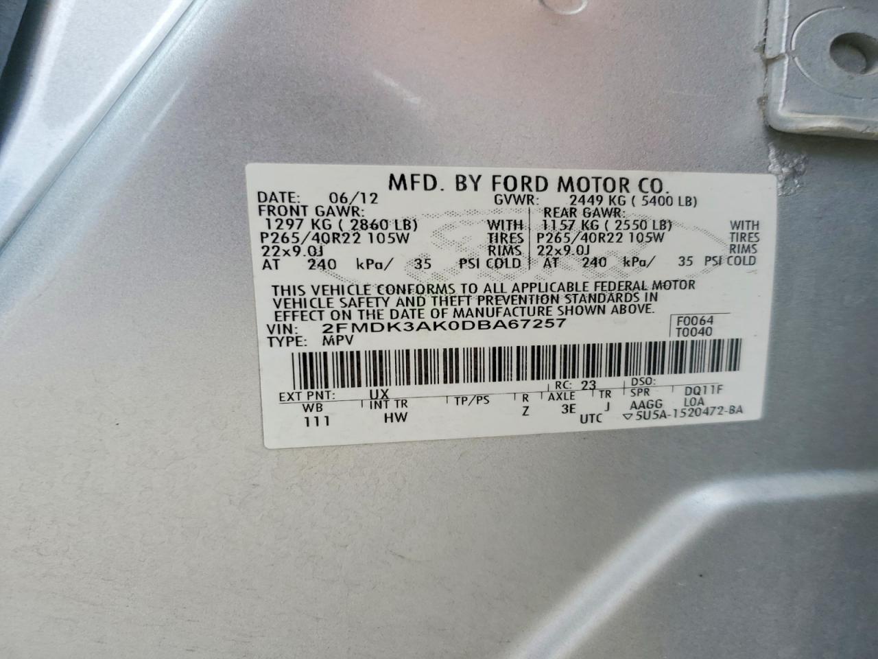 2013 FORD EDGE SPORT photo 23