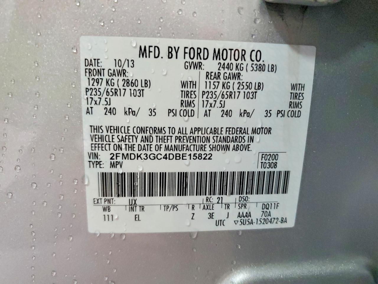 2013 FORD EDGE SE photo 37