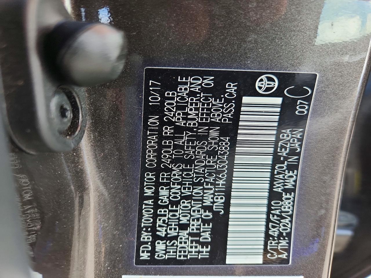 2018 TOYOTA CAMRY LE photo 13