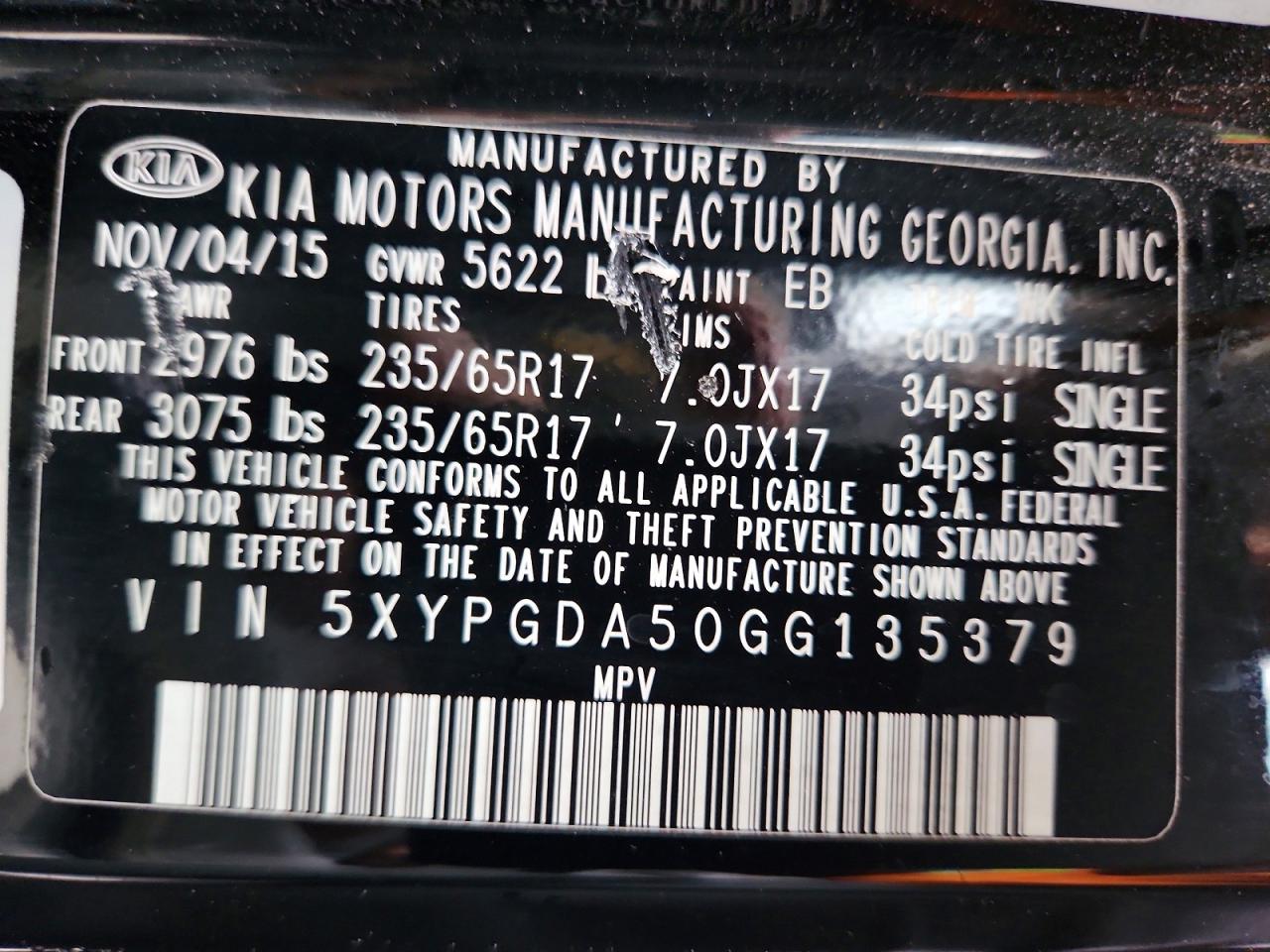 2016 KIA SORENTO LX V6 photo 25