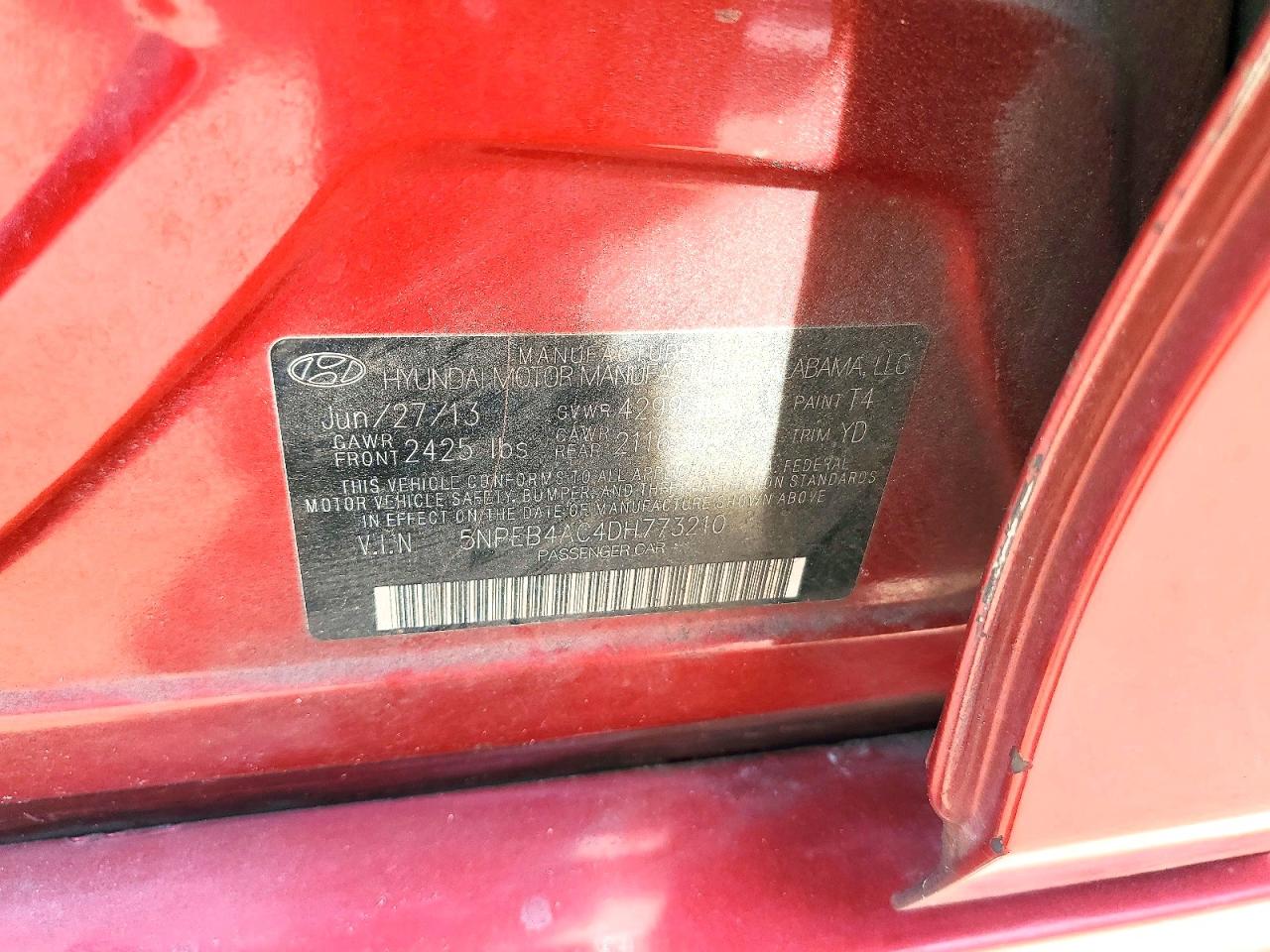 2013 HYUNDAI SONATA GLS photo 34