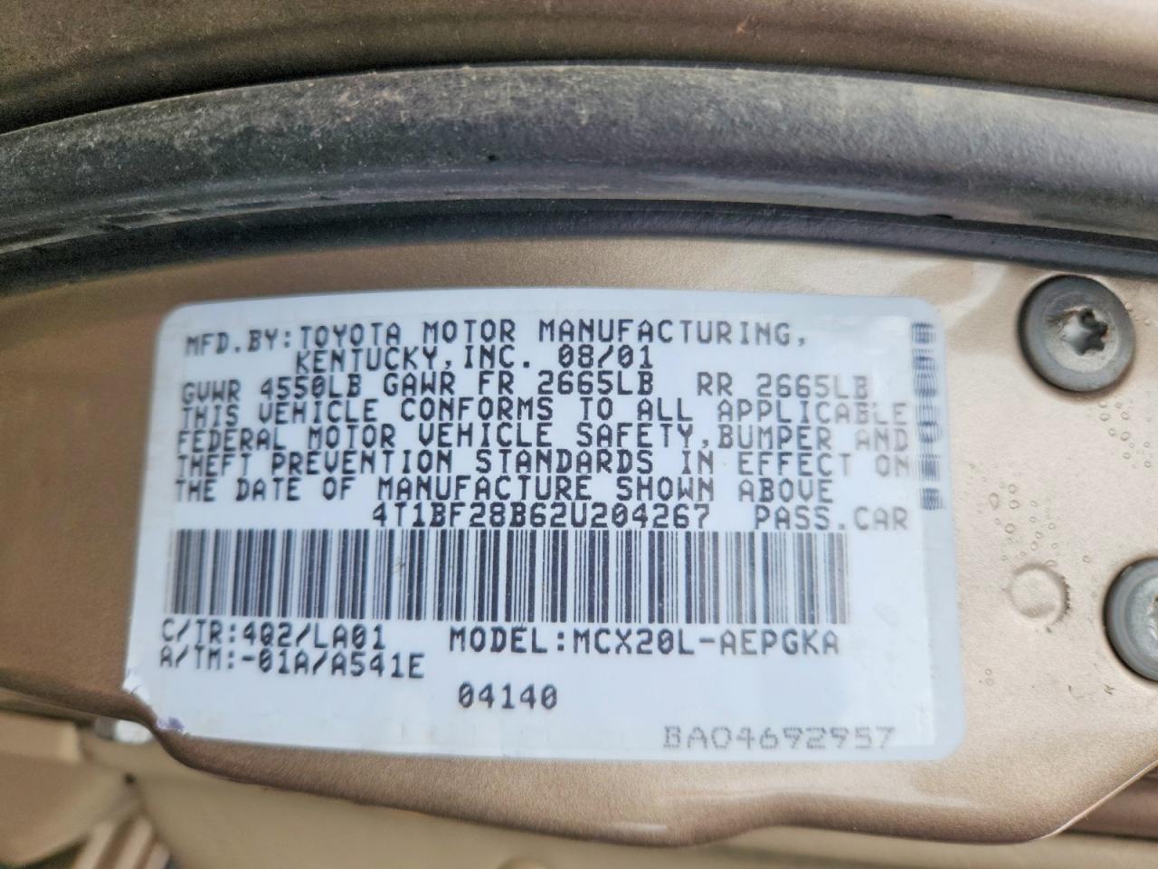 2002 TOYOTA AVALON XLS photo 13