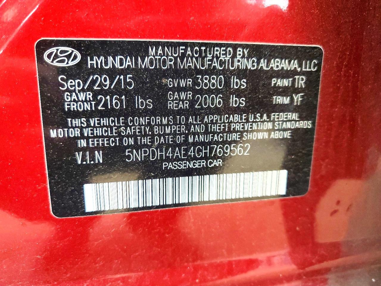2016 HYUNDAI ELANTRA VALUE EDITION photo 12