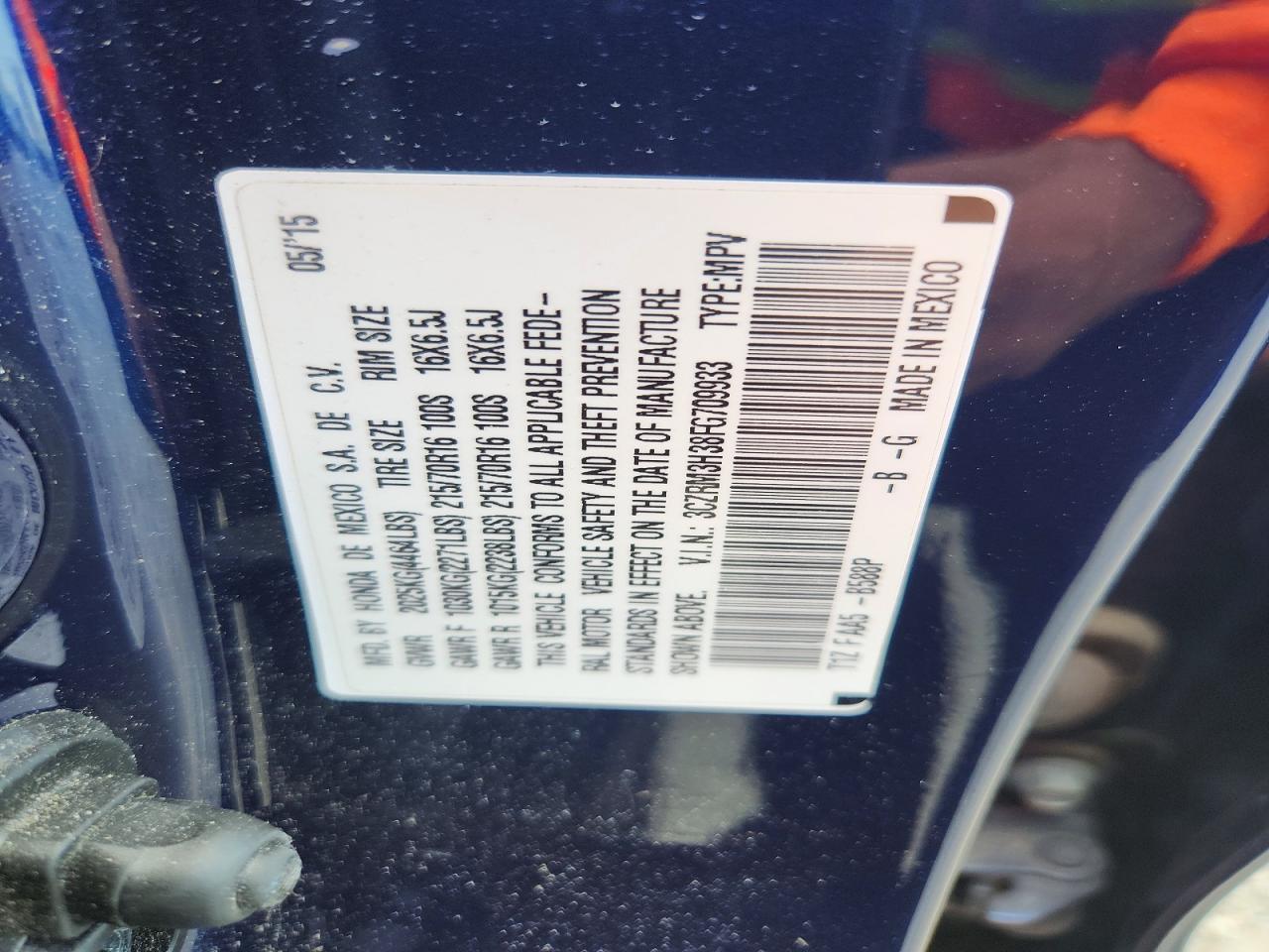 2015 HONDA CR-V LX photo 37