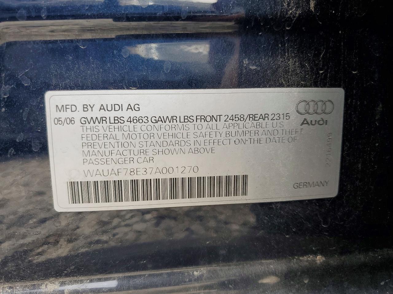 2007 AUDI A4 2 photo 23