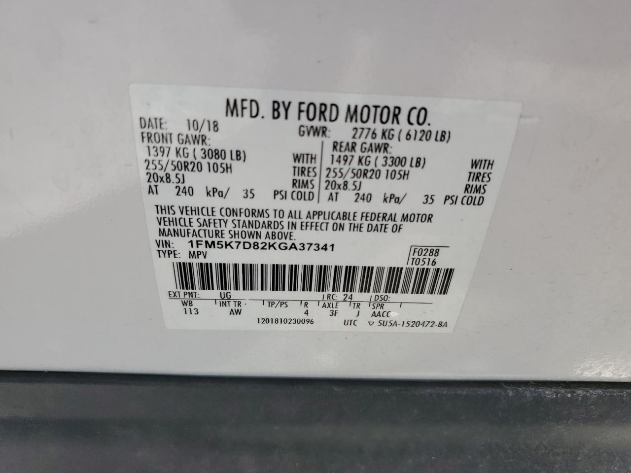 2019 FORD EXPLORER XLT photo 27