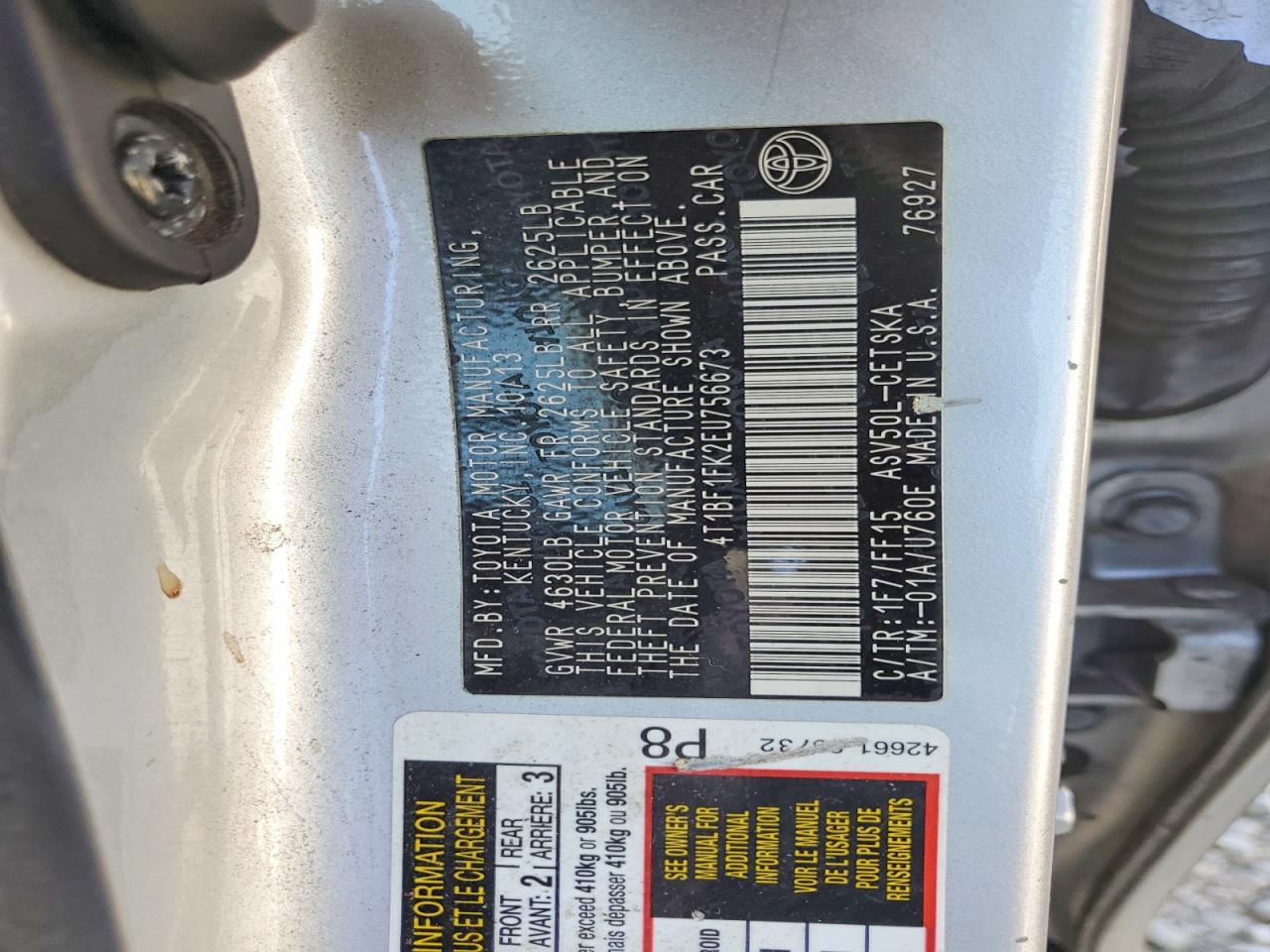 2014 TOYOTA CAMRY SE SPORT photo 12