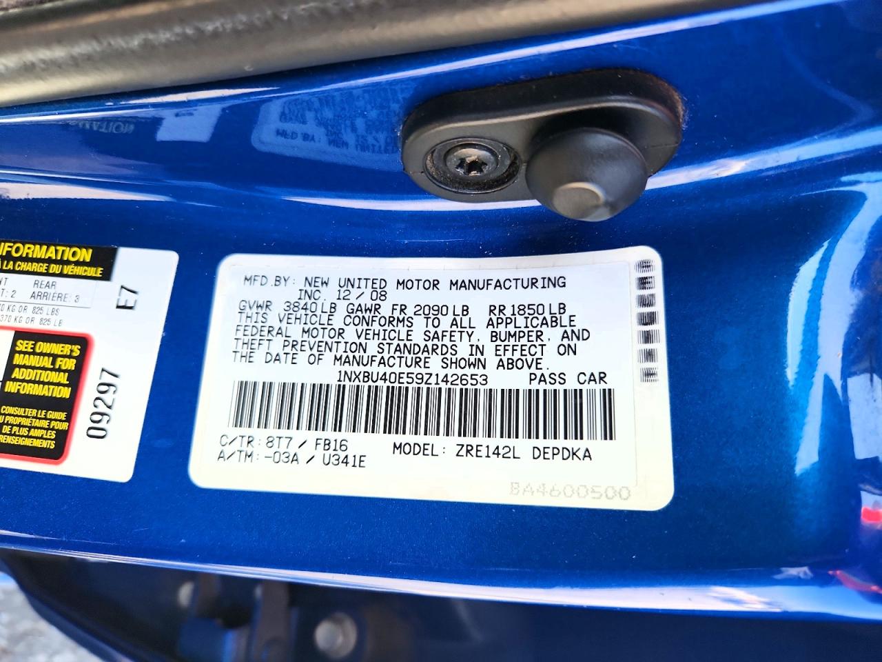 2009 TOYOTA COROLLA BASE photo 23