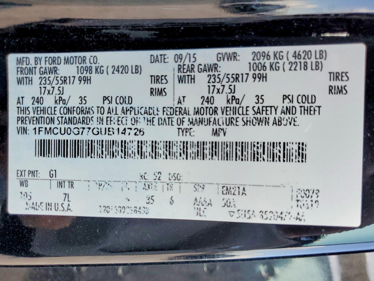 2016 FORD ESCAPE SE photo 37