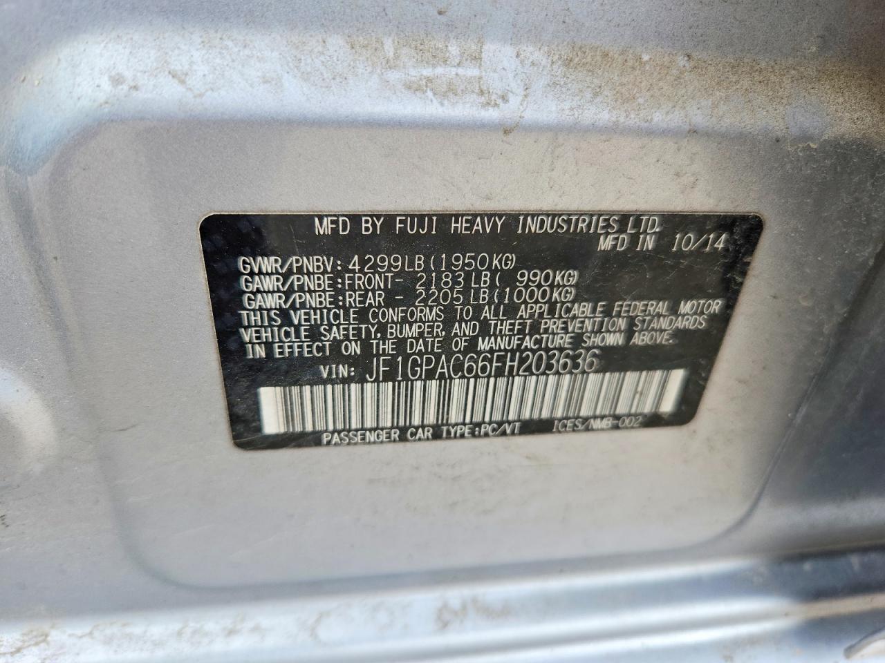 2015 SUBARU IMPREZA PREMIUM photo 34
