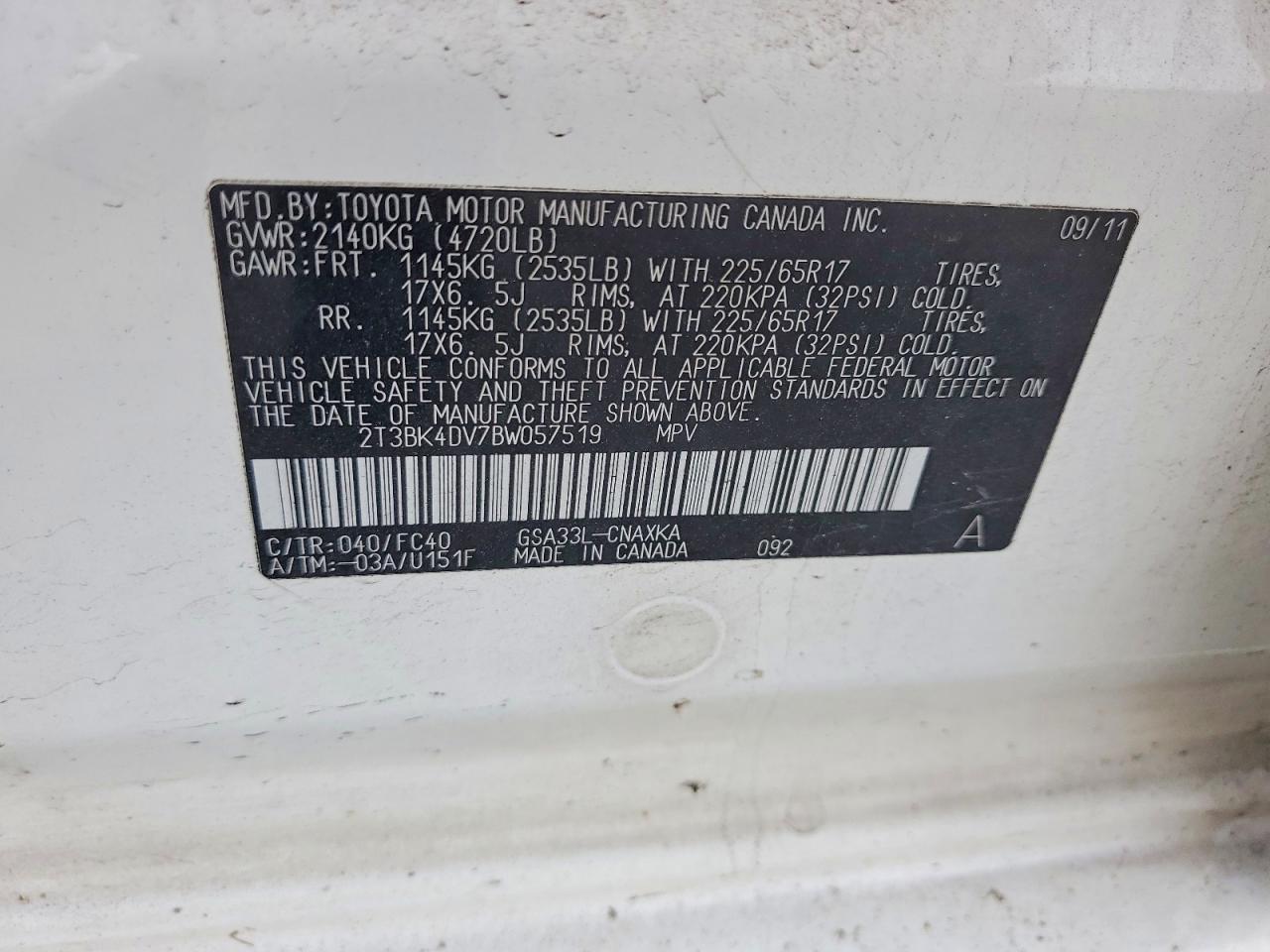 2011 TOYOTA RAV4 BASE photo 13