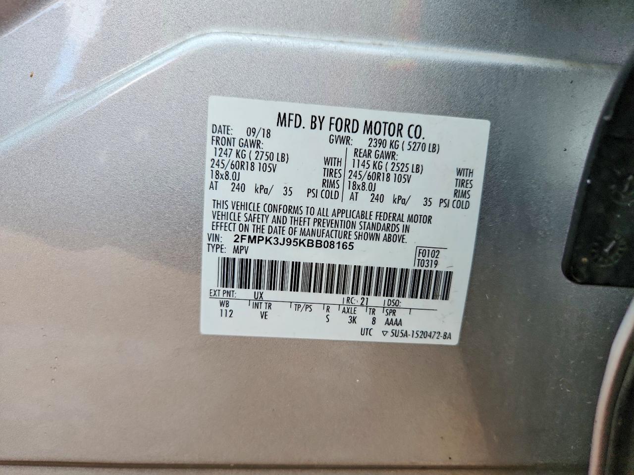 2019 FORD EDGE SEL photo 27