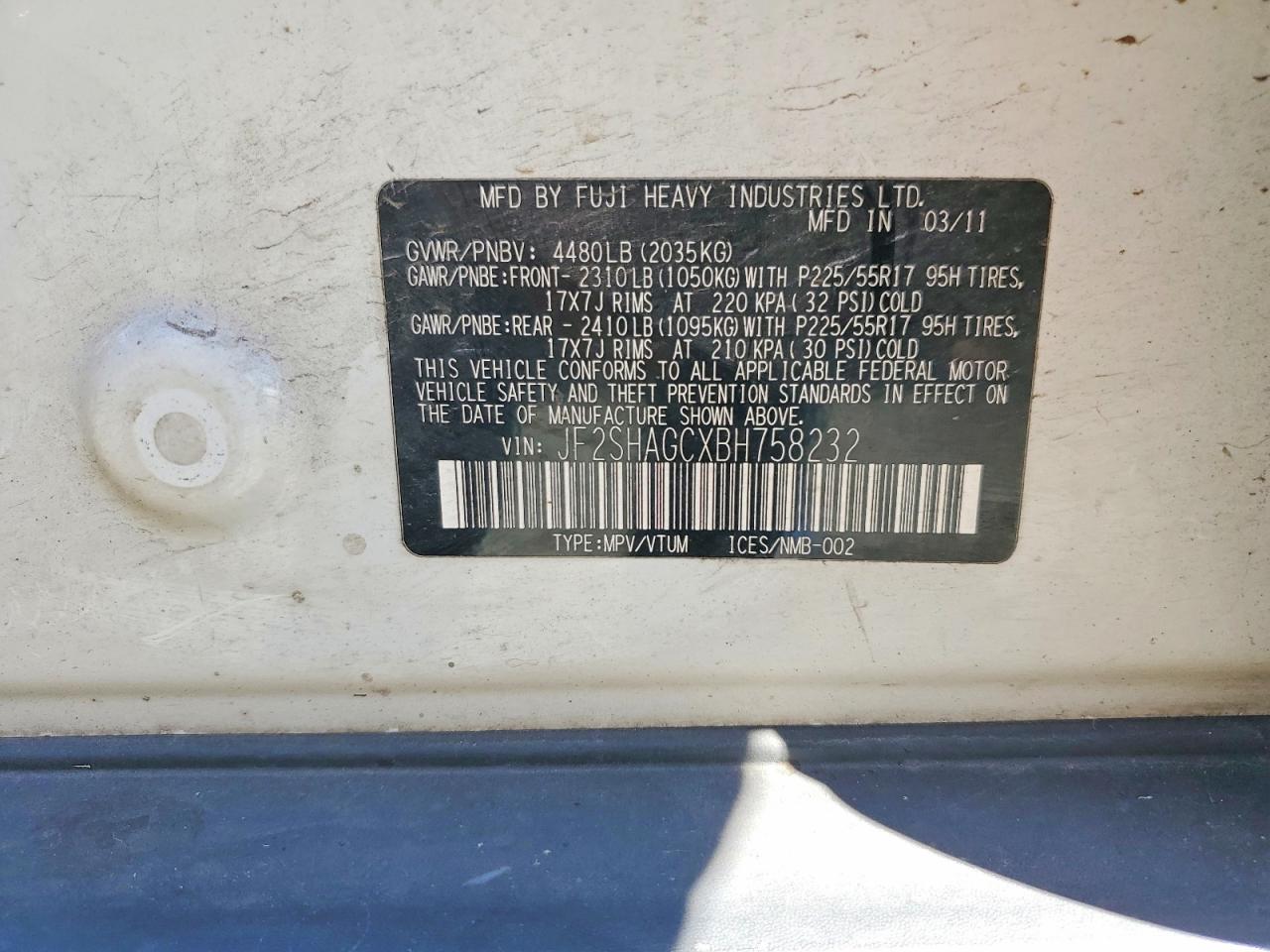 2011 SUBARU FORESTER TOURING photo 37