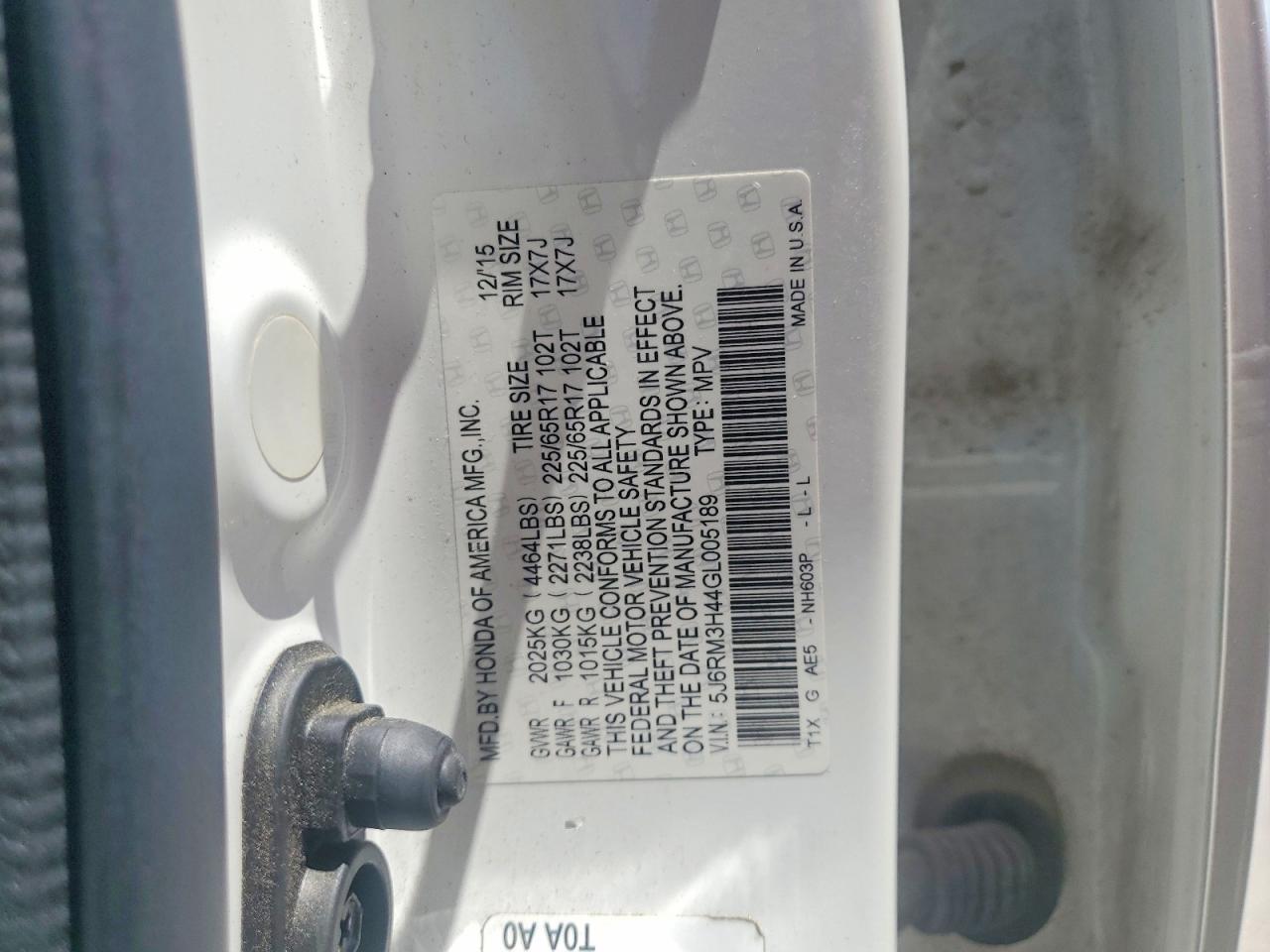 2016 HONDA CR-V SE photo 25
