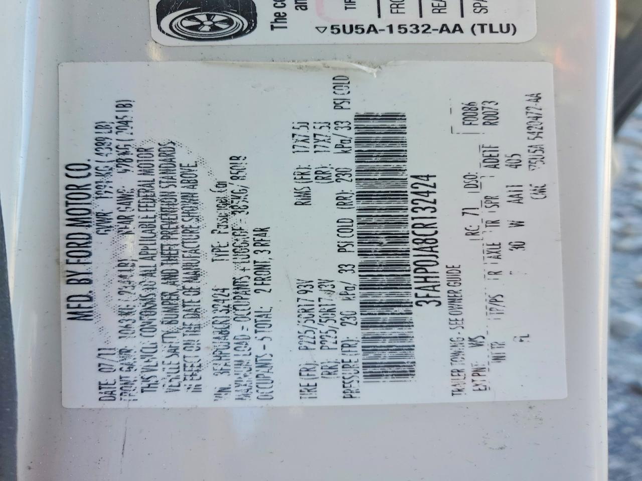 2012 FORD FUSION SEL photo 23