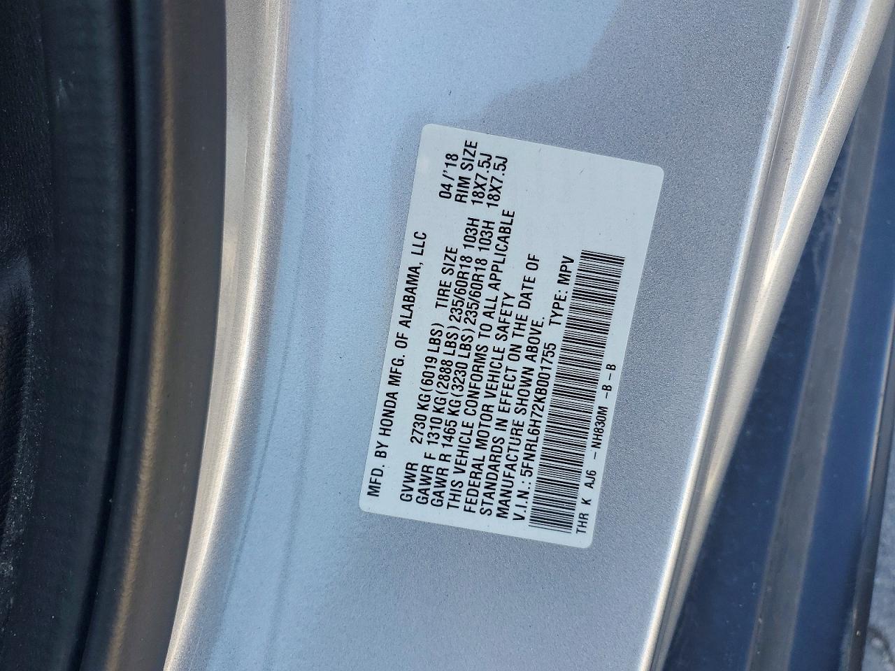 2019 HONDA ODYSSEY EXL photo 27