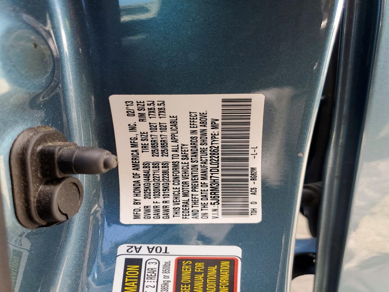 2013 HONDA CR-V EXL photo 14