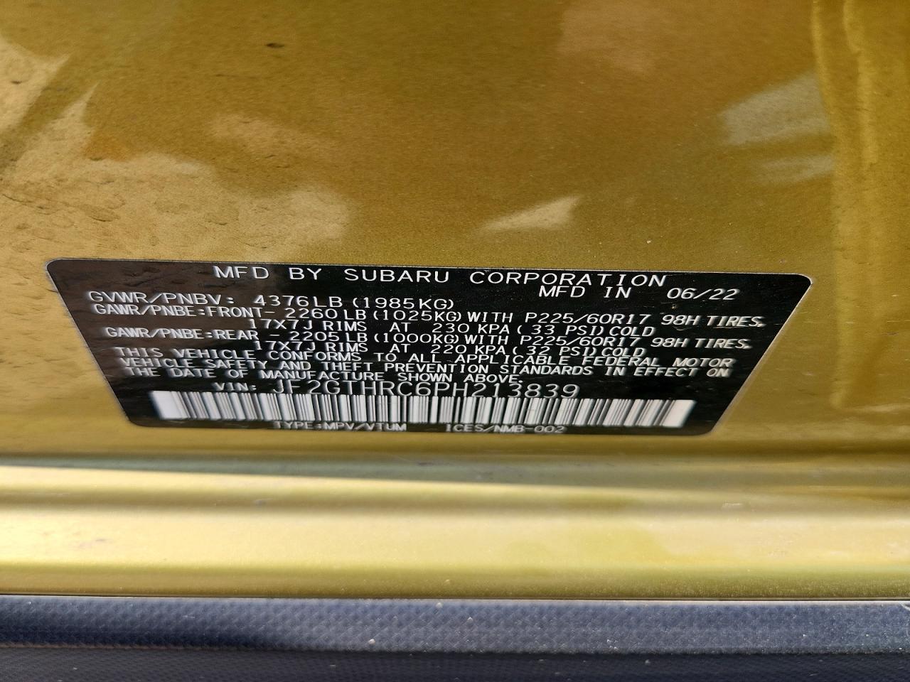 2023 SUBARU CROSSTREK SPORT photo 25