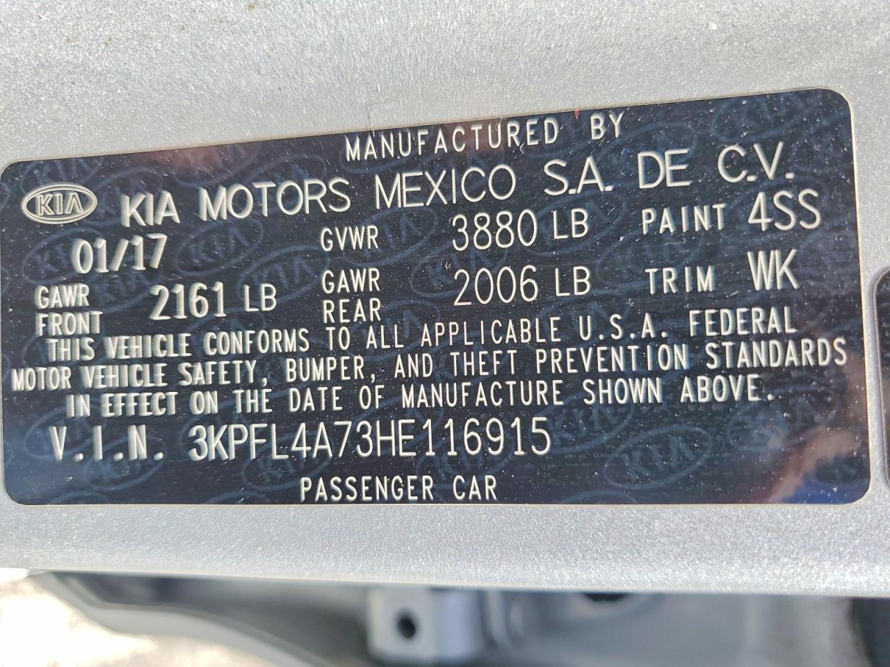 2017 KIA FORTE LX photo 25
