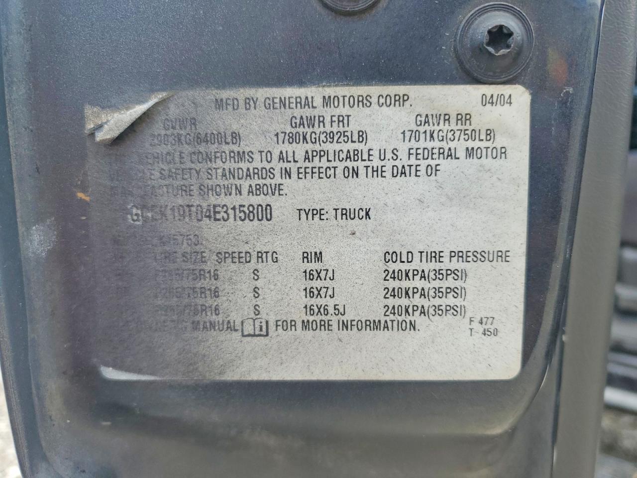 2004 CHEVROLET SILVERADO K1500 photo 23