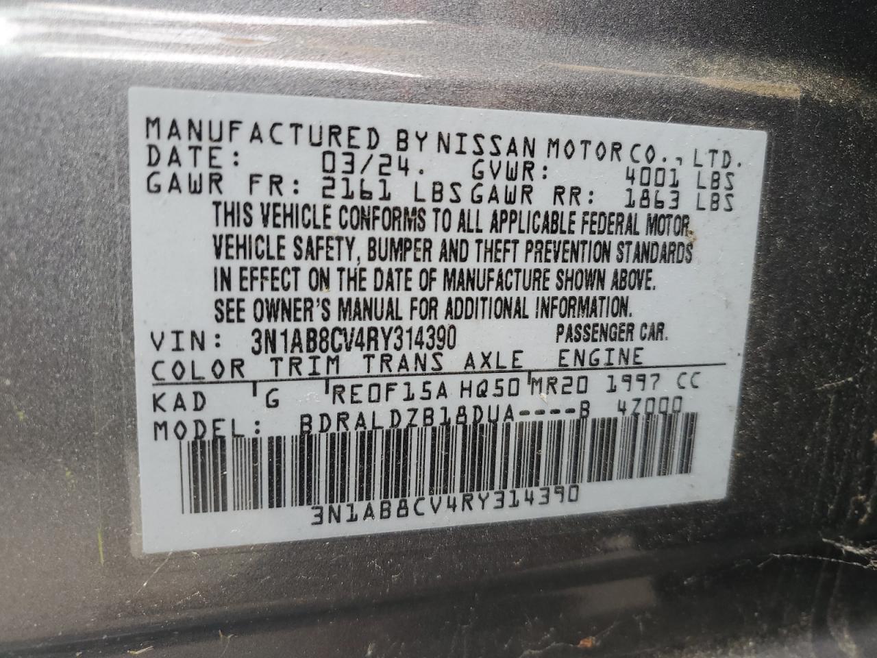 2024 NISSAN SENTRA SV photo 12