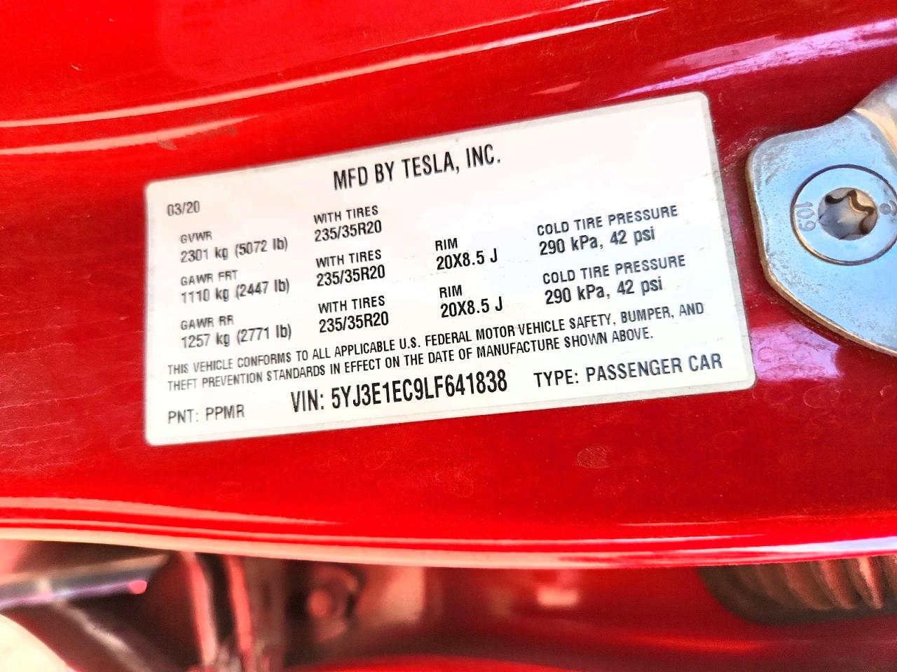 2020 TESLA MODEL 3 photo 25